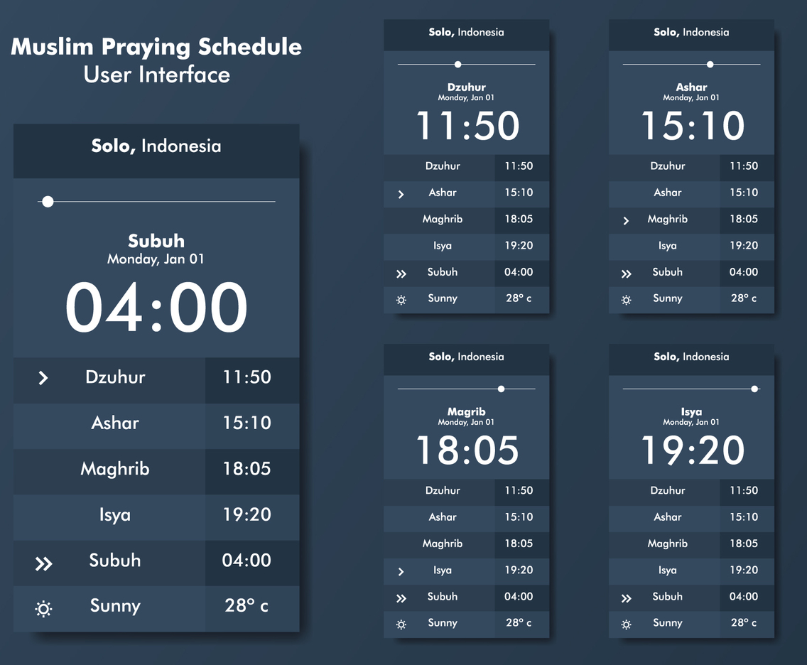 Muslim Praying Reminder UI
