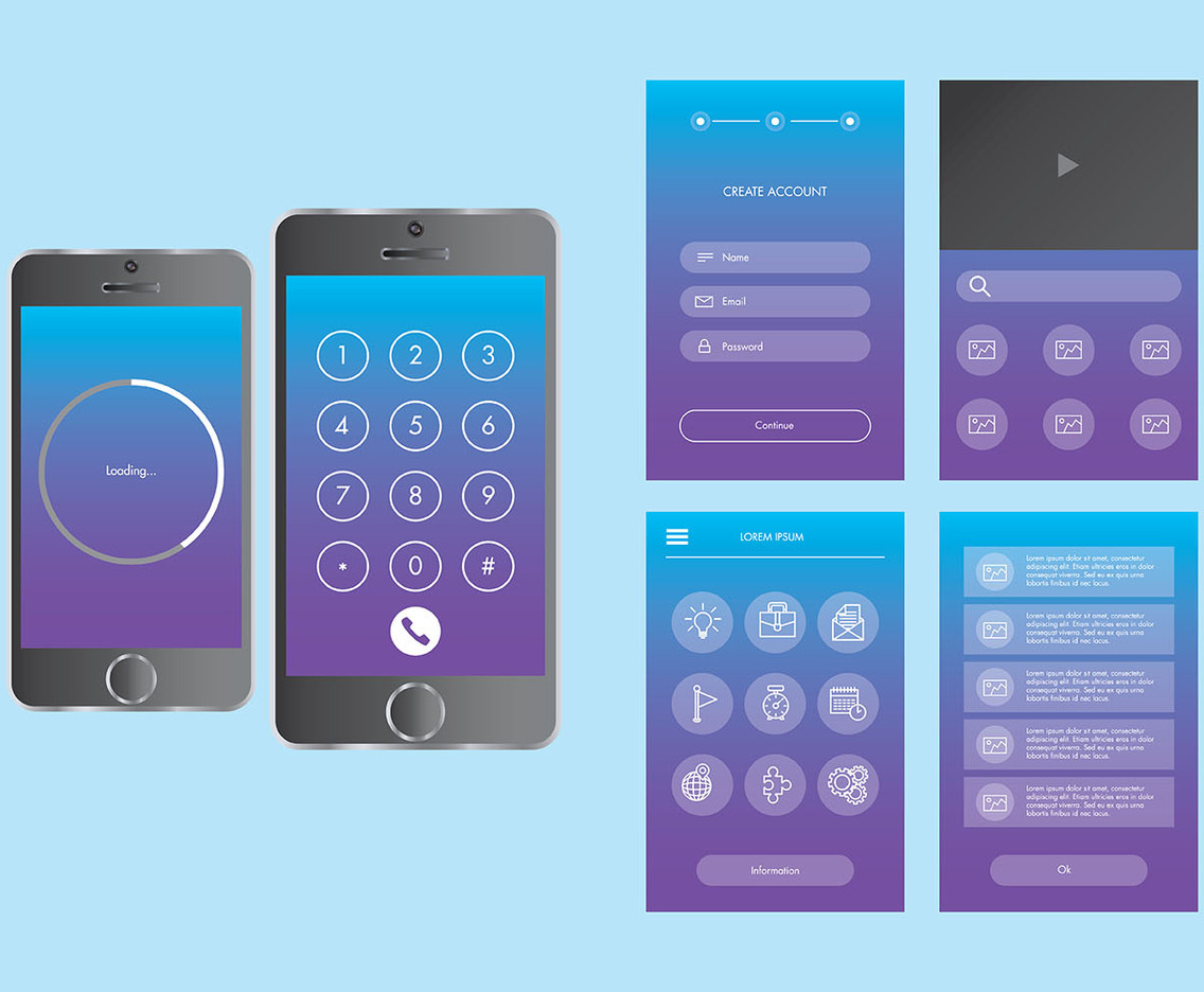 Mobile App Gui Vector Set
