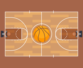 Basketball and basketball court floor plan.