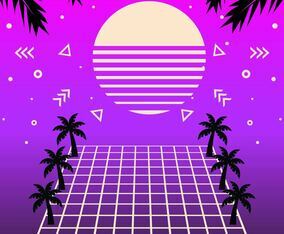 Vaporwave Background Vector