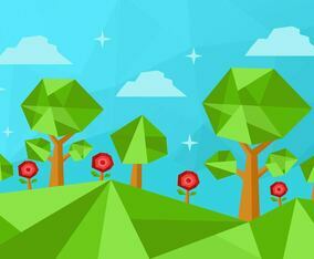 Low Poly Forest Vector