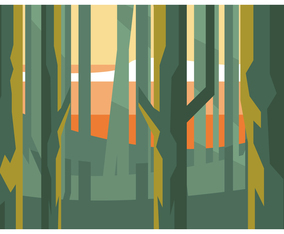 Low Poly Forest at The Afternoon