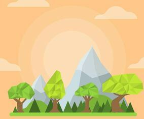 Flat Polygon Vector Illustration