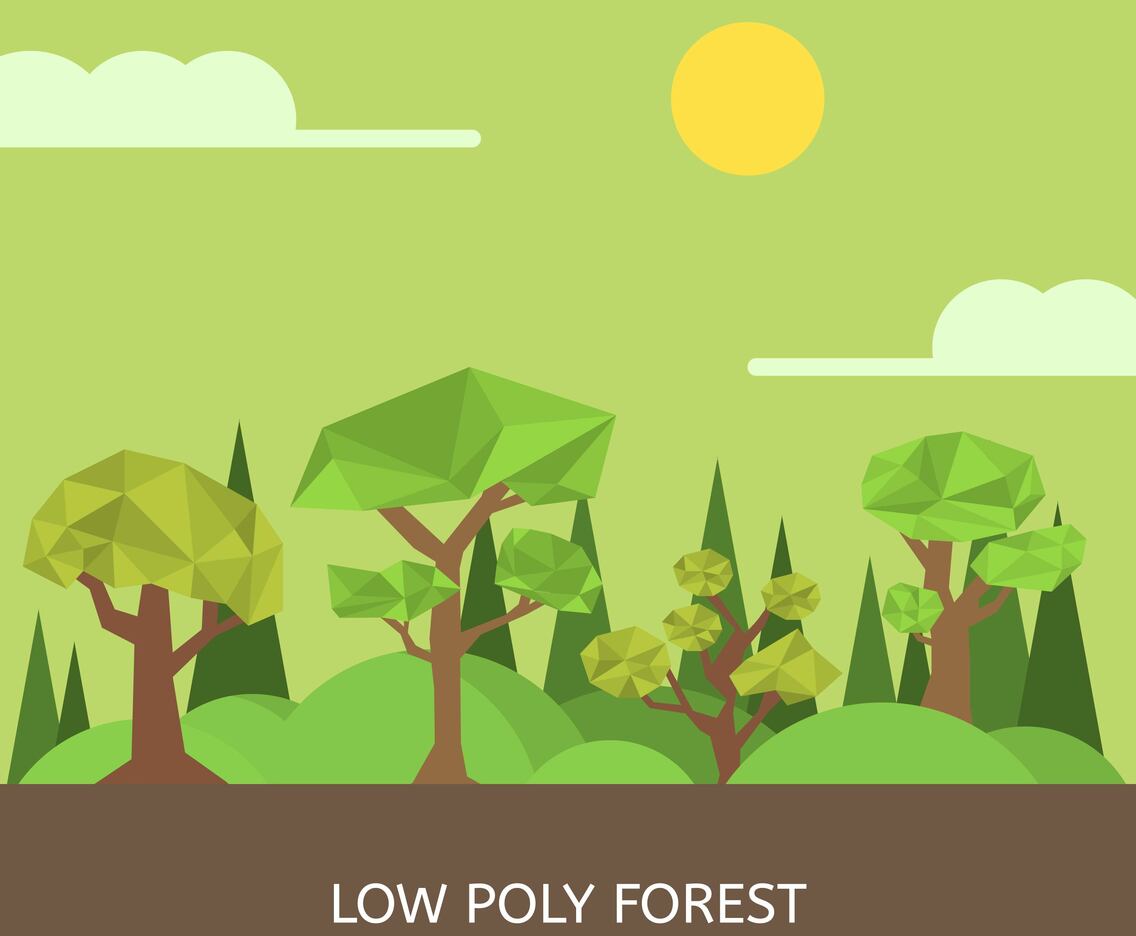 Flat Low Poly Vector Illustration