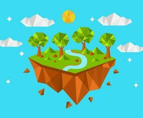 Low Poly Forest Vector