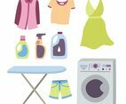 Washing Machine and Laundry Vector