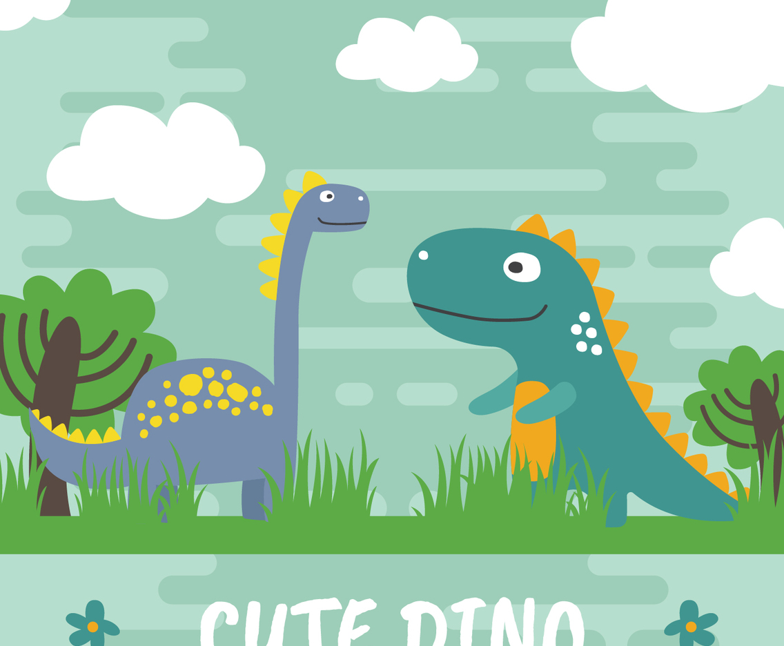 Cute Dino Vector Illustration