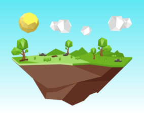 Low Poly Forest Background Illustration