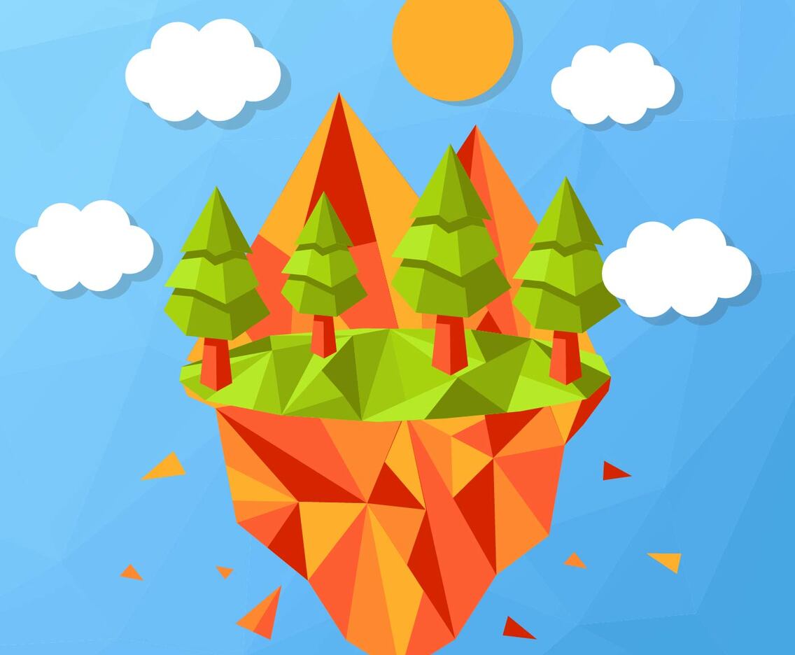 Low Poly Forest Vector