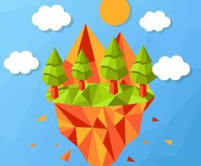 Low Poly Forest Vector