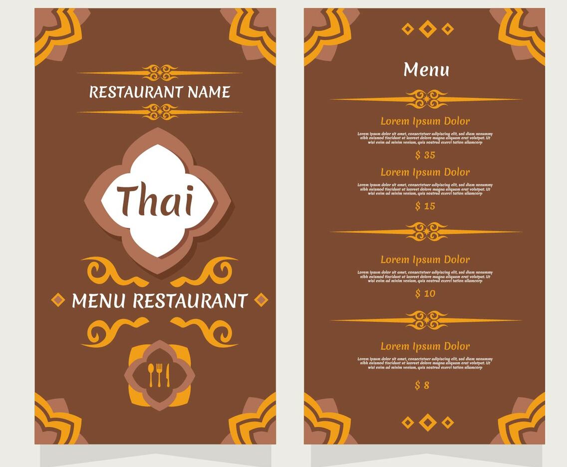 Thai Menu Vector