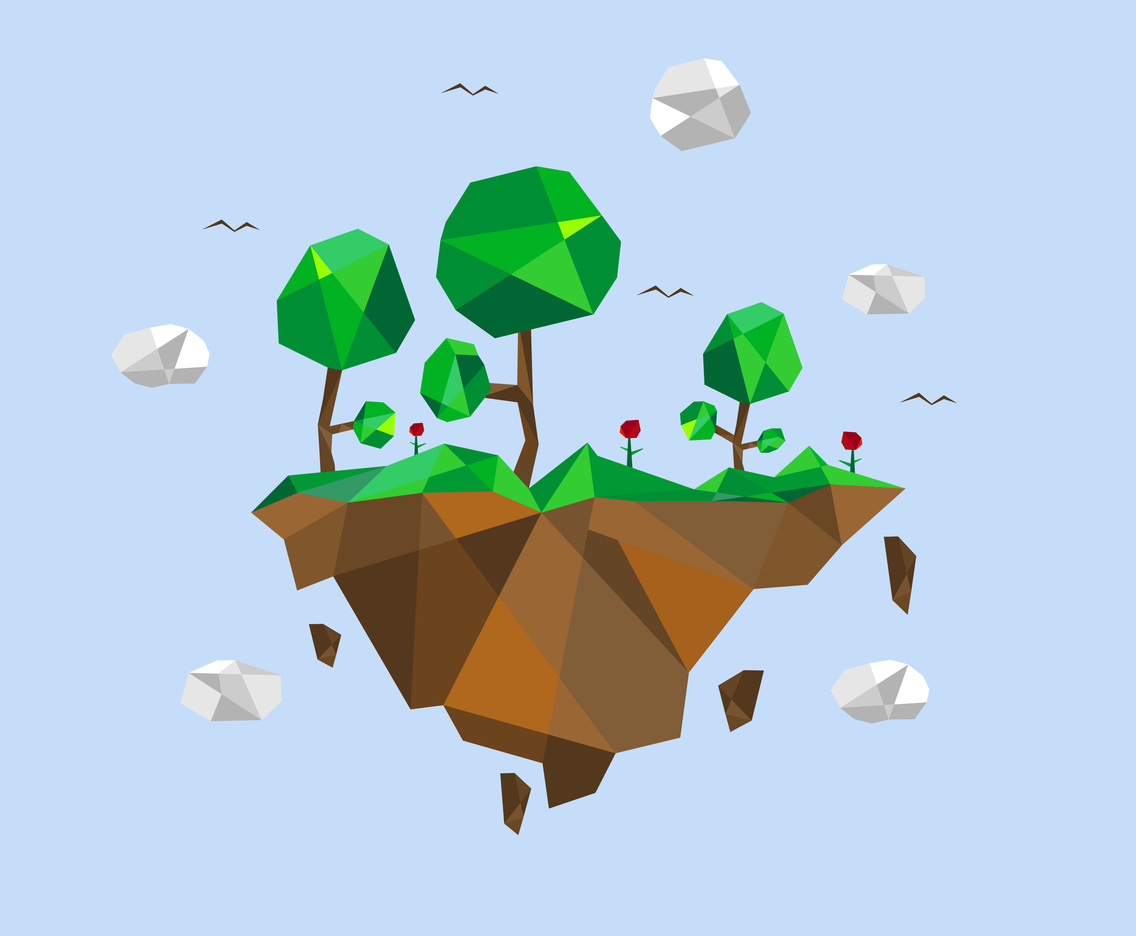 Vector Illustration Low Poly Forest