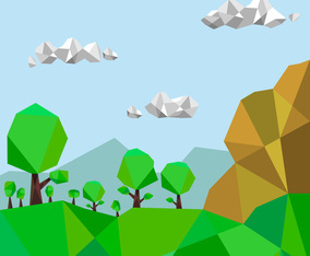Vector Illustration Low Poly Forest