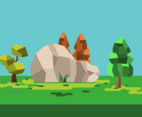 Simple Low Poly Forest Vector