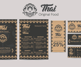 Thai Menu Template Vector