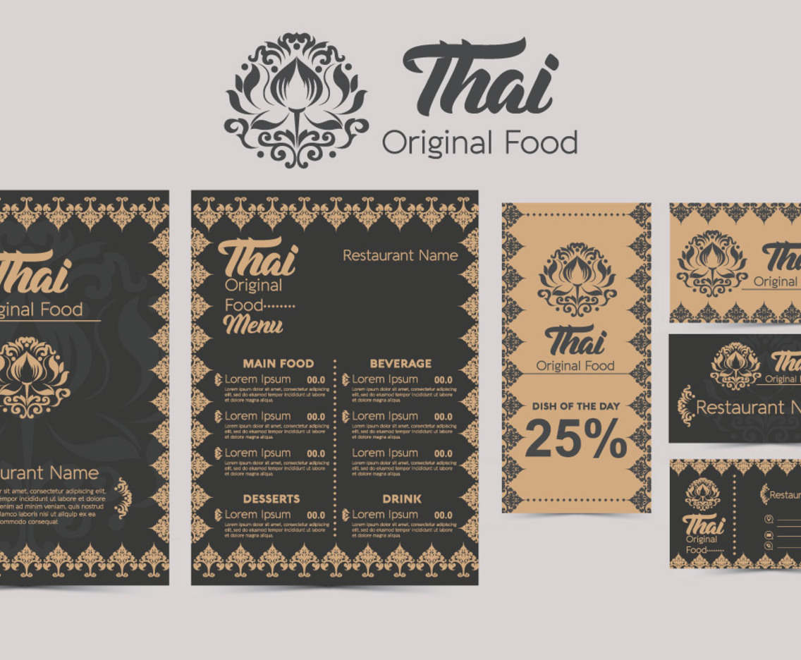 Thai Menu Template Vector