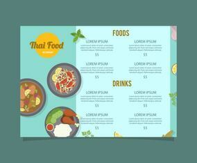 Thailand Food Menu Vector Template