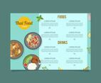 Thailand Food Menu Vector Template