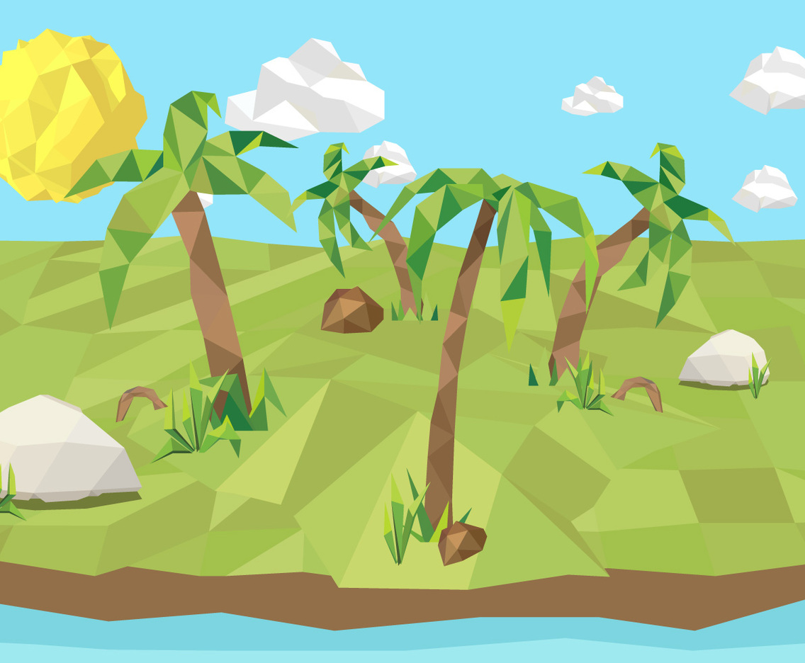 Low Poly Forest Background Illustration