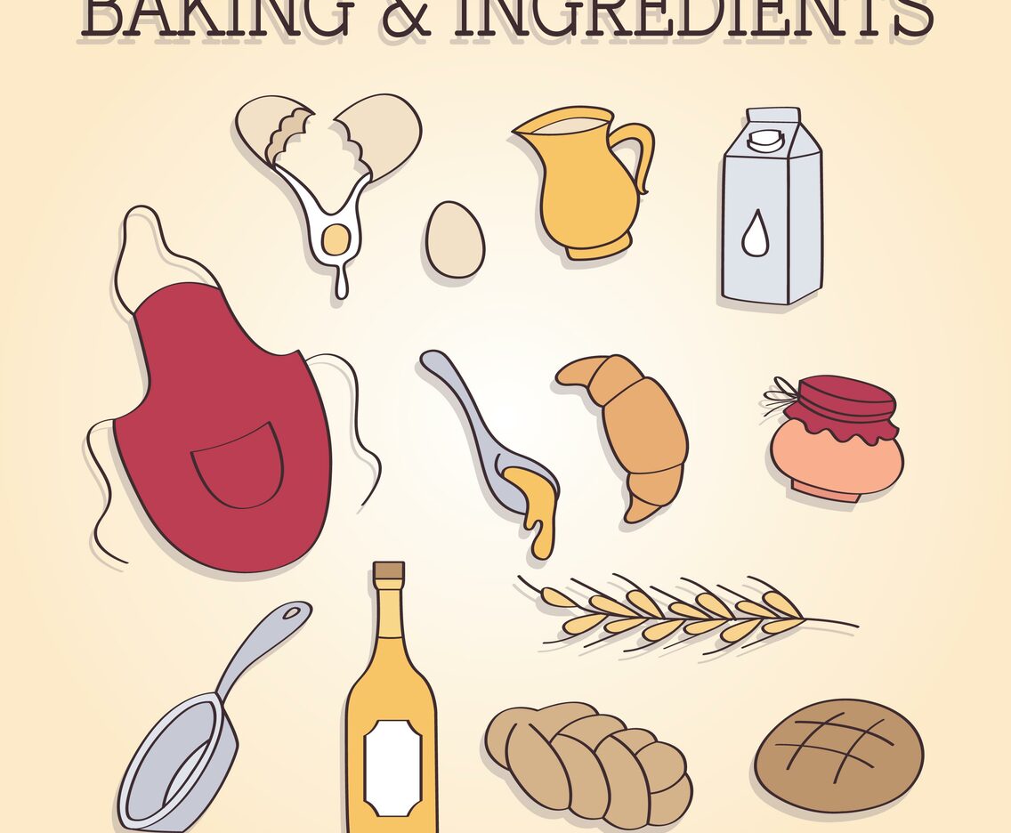 Baking Ingredients and Utensils Vector