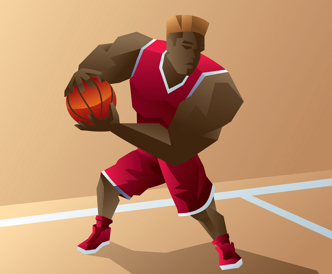 Exaggerated Basketball Player Vector