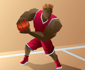Exaggerated Basketball Player Vector