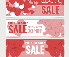 Vector Valentine's day Sale Banners