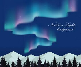 Northern Lights Landscape Illustration