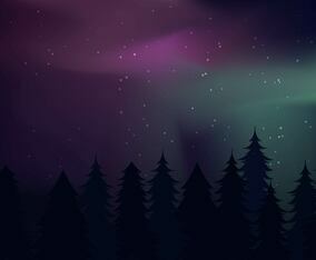 Northern Lights Landscape Vectors