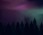 Northern Lights Landscape Vectors