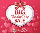 Big Valentines Day Sale, Poster Template Vector Illustration