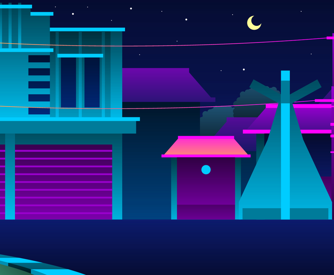 Vaporwave Kancilan Village Vector