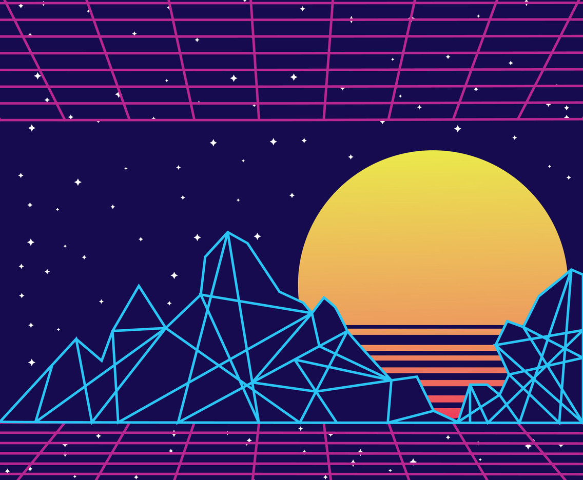 Retro Vintage 80s Geometric Style Abstract Background