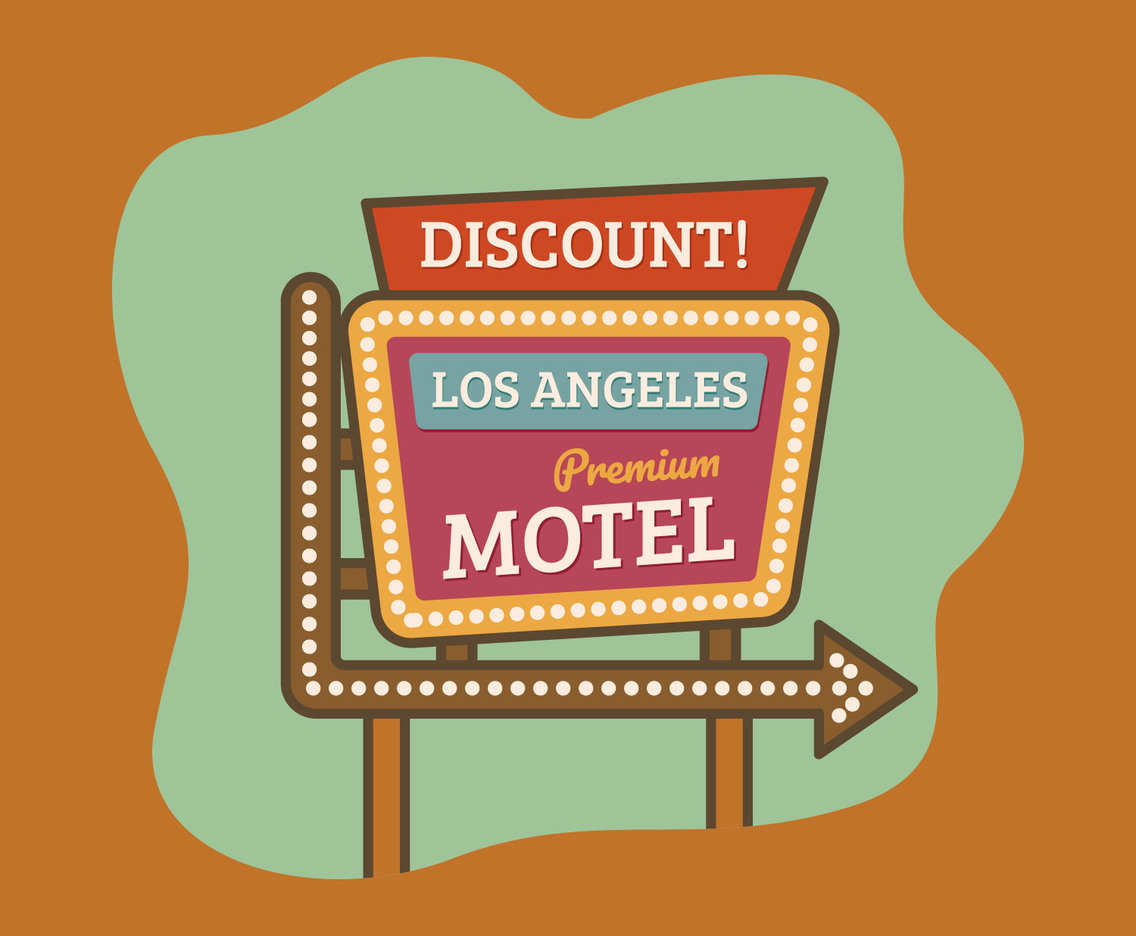 Vintage Los Angeles Motel Banner