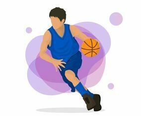Flat Basketball Player Vector Illustration