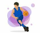 Flat Basketball Player Vector Illustration