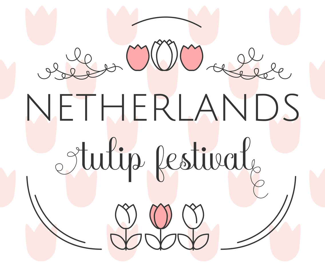 Netherlands Tulip Festival Template Vector