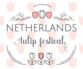 Netherlands Tulip Festival Template Vector