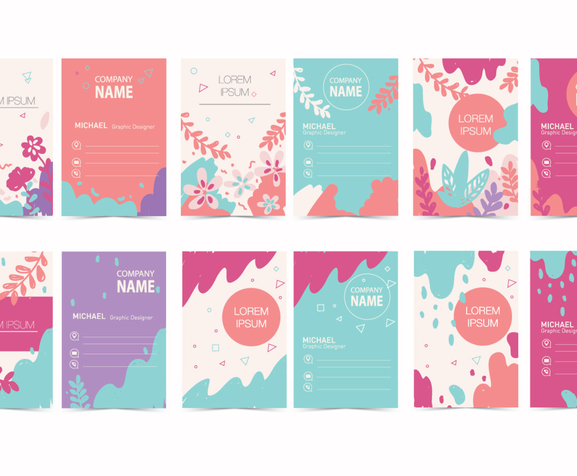 Colorful Graphic Design Business Card Vector