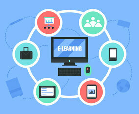 E-Learning Vector Background Illustration