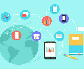 E-Learning Vector Background Illustration