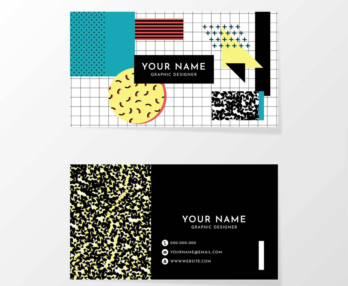 Memphis Design business card template