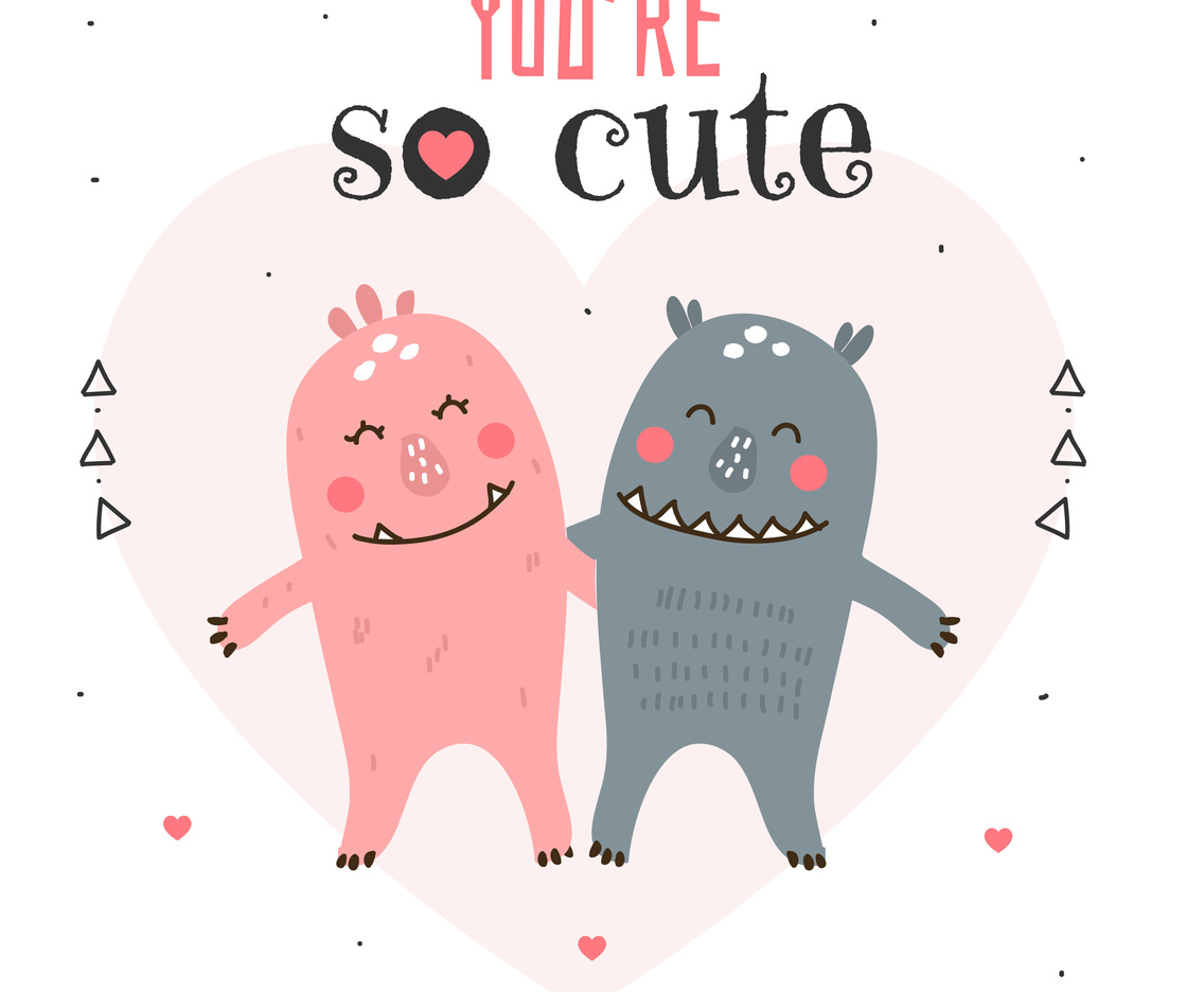 You’re So Cute Card Vector