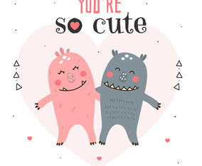 You’re So Cute Card Vector