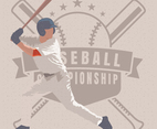 Baseball Batter Emblem Illustration