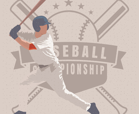 Baseball Batter Emblem Illustration