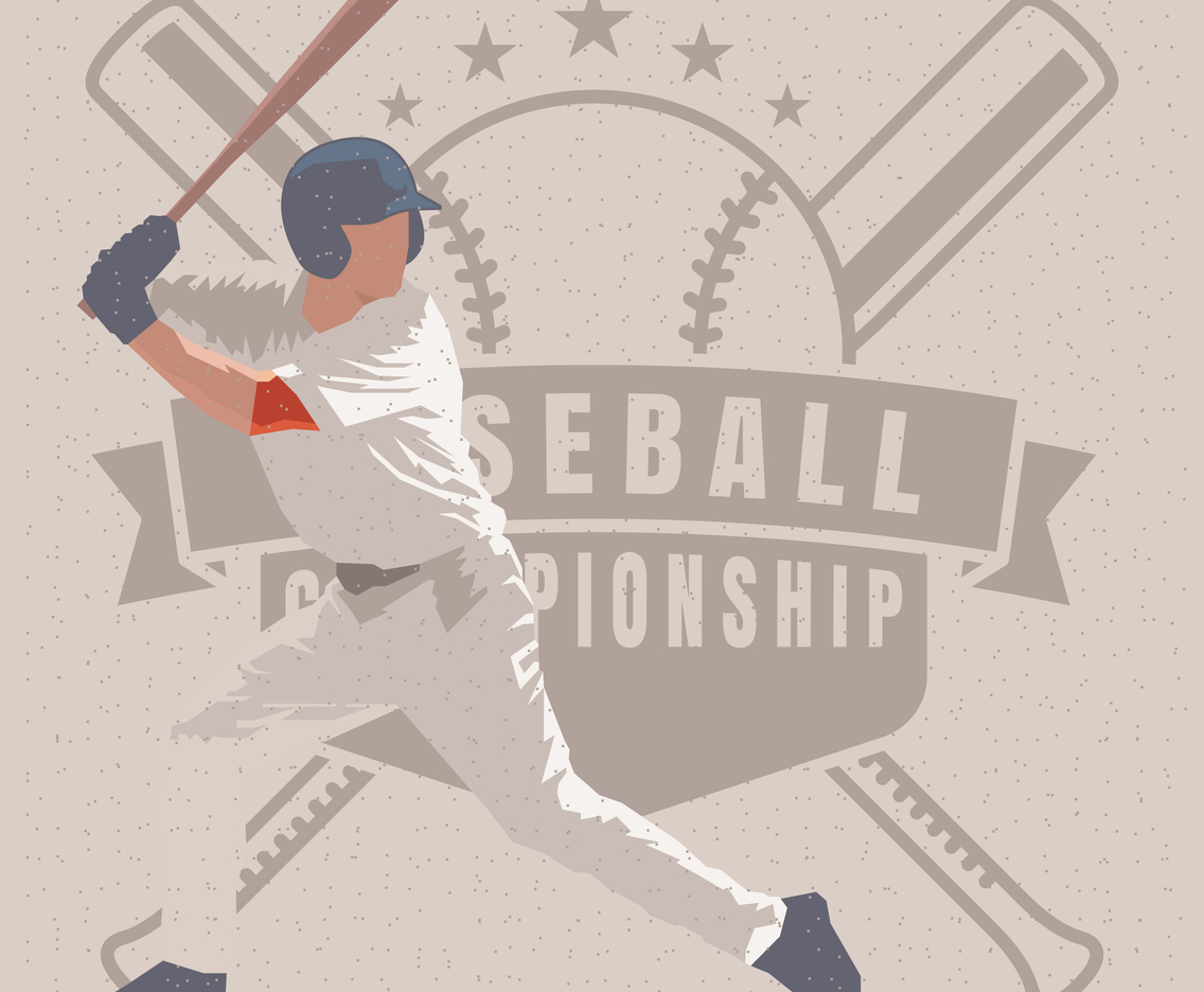 Baseball Batter Emblem Illustration