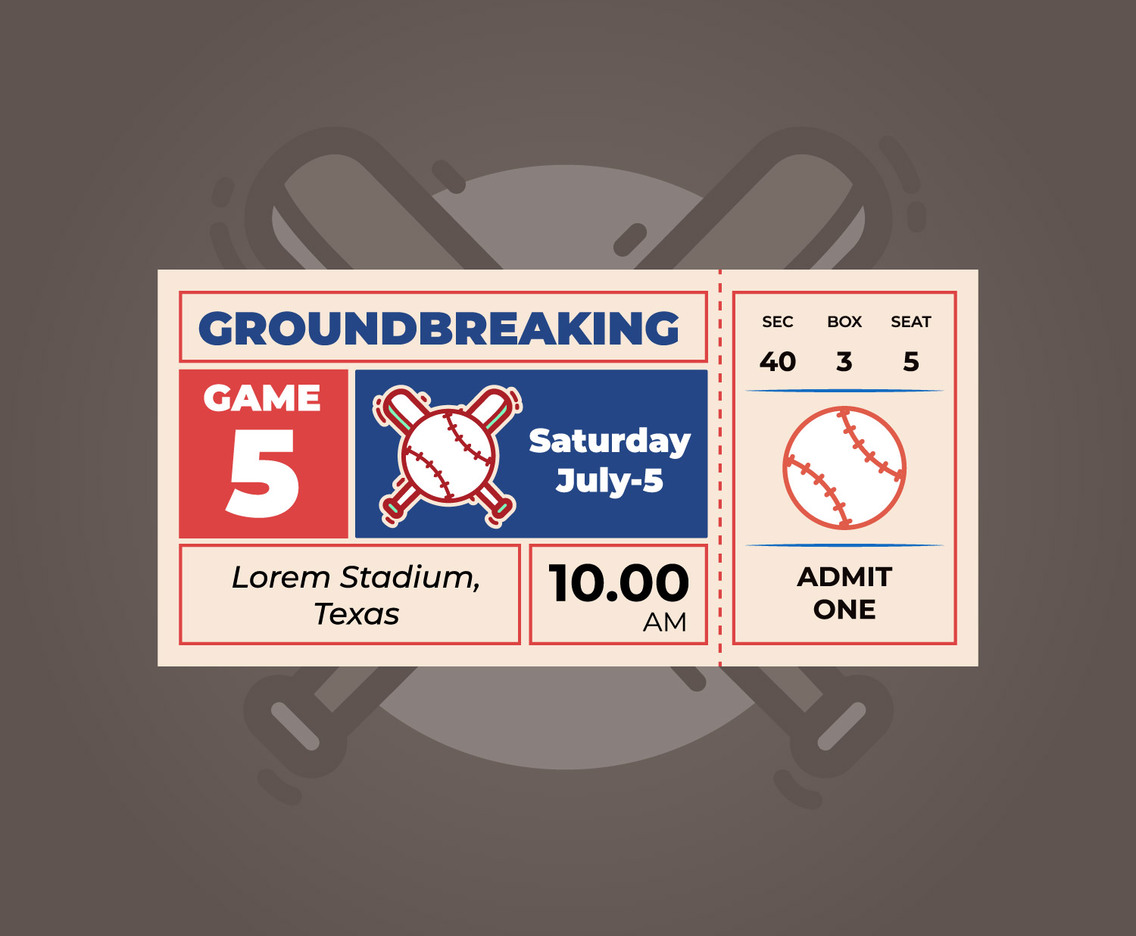 Baseball ticket template