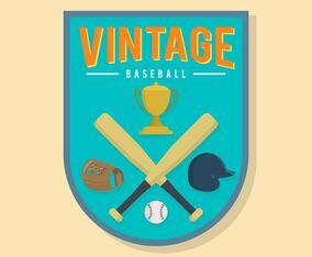 Flat Vintage Baseball Badge Vector