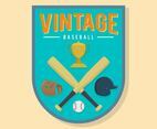 Flat Vintage Baseball Badge Vector